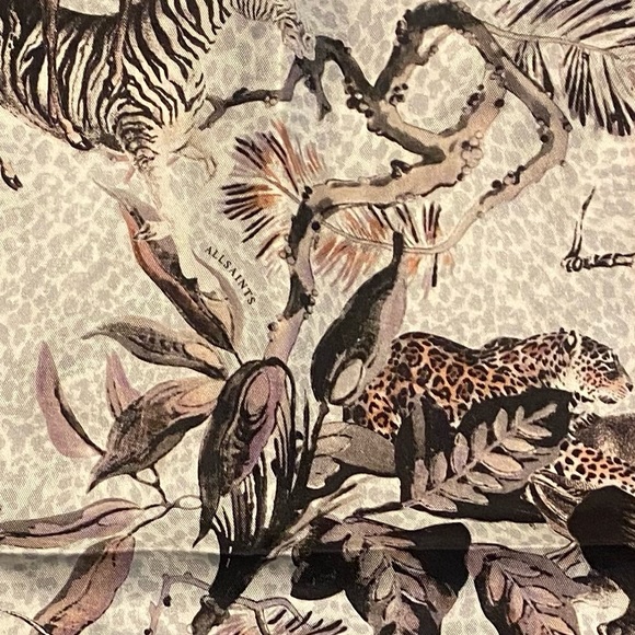 ALLSAINTS mixed print Silk Square Scarf - Picture 8 of 8